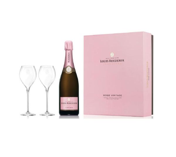 Coffret 2 flutes + 1 Bouteille de Louis Roederer - Rosé Vintage