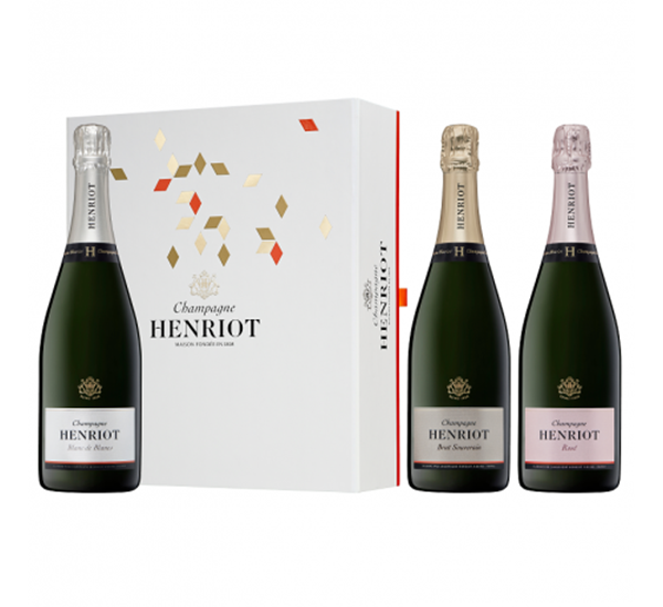 Coffret Découverte Henriot - 3 Bouteilles Brut, Blanc de blancs, rosé